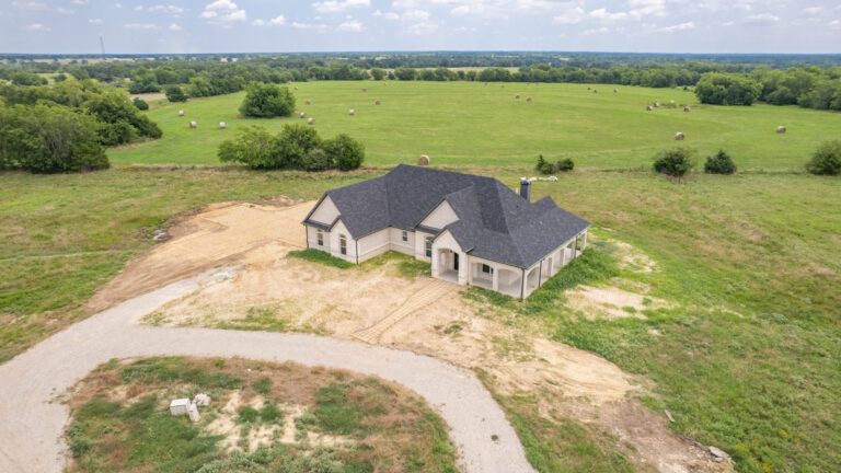 aerial of custom home by Howell Custom homes